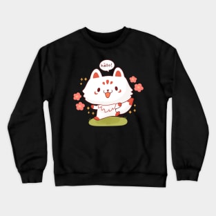 Hello Cute Kitsune Crewneck Sweatshirt